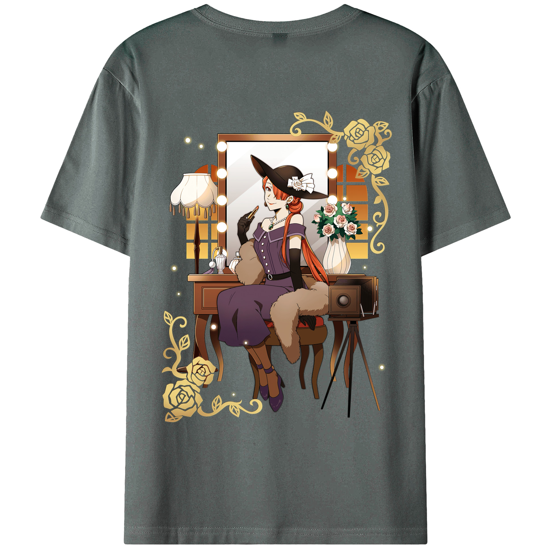 （画像用） 文豪ストレイドッグス Bungo Stray Dogs 綿100％ メンズ半袖Tシャツ（バックプリント） 通気性